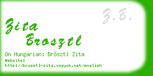 zita brosztl business card